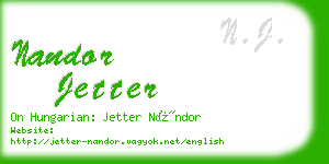 nandor jetter business card